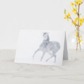 Mare in een Blizzard Horse Wenskaart Kaart (Gele Bloem)