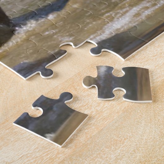 Mare met Foal Crossing a River Legpuzzel (Zijkant)