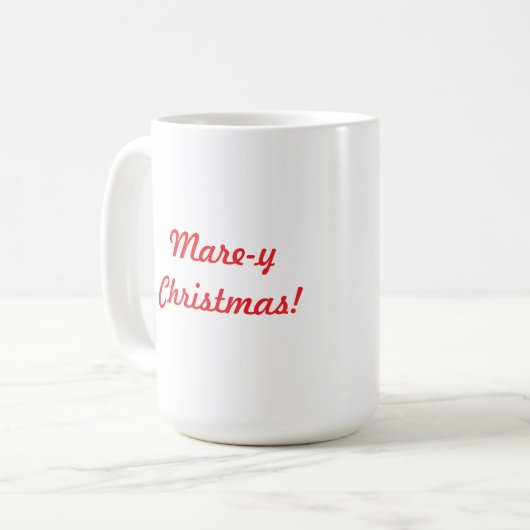 Mare-y Christmas! Funny Horse Mok groot (Voorkant links)