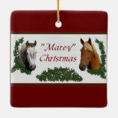 Mare-y Kerstmis Keramisch Ornament (Achterkant)