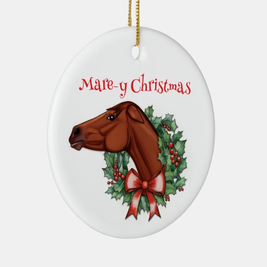 Mare-y Kerstmis Keramisch Ornament (Rechts)