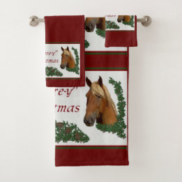 Mare-y kerstpaardjes bad handdoek