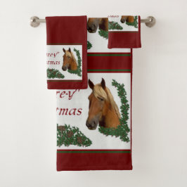 Mare-y kerstpaardjes bad handdoek