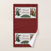 Mare-y kerstpaardjes bad handdoek (Handdoek)