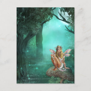 Mare zitting op een champignonpleister Briefkaart