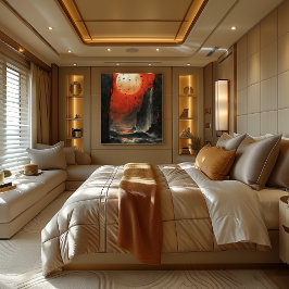 Marea de Luna Sangrienta Paisaje Marino Surrealisa Perfect Poster