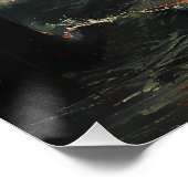 Marea de Luna Sangrienta Paisaje Marino Surrealisa Perfect Poster (Hoek)