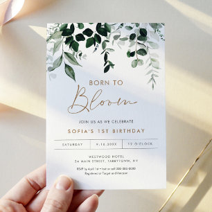 MAREE Born to Bloom Greenery Birthday Kaart