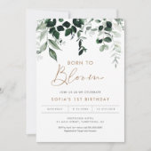 MAREE Born to Bloom Greenery Birthday Kaart (Voorkant)