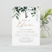 MAREE Born to Bloom Greenery Birthday Kaart (Staand voorkant)