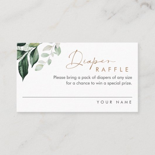 MAREE Greenery Diaper Raffle Kaart (set van 100) Visitekaartje (Voorkant)