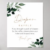 MAREE Greenery Diaper Raffle Sign Poster (Voorkant)