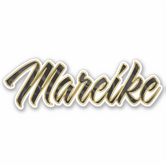 Mareike black gold Lettering Aufkleber Sticker (Voorkant)