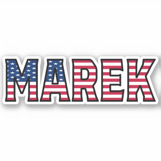 Marek Name Vorname USA Sticker Stickerset (Voorkant)