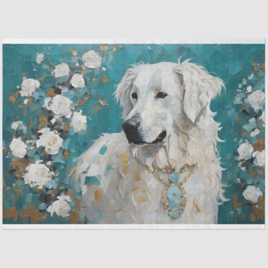 Maremma Livestock Guardian Decoupage Tissue Paper Tissuepapier (Voorkant)