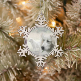 Maremma sheepdog guardian tin sneeuwvlok ornament