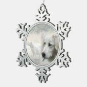 Maremma sheepdog guardian tin sneeuwvlok ornament (Rechts)