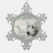 Maremma sheepdog guardian tin sneeuwvlok ornament (Voorkant)