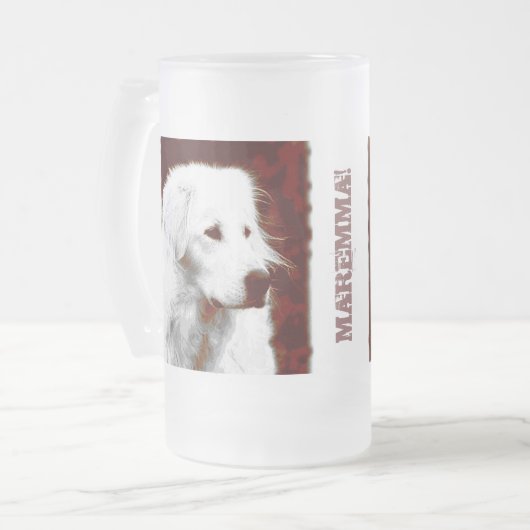 Maremma Sheepdog Matglas Bierpul (Voorkant links)