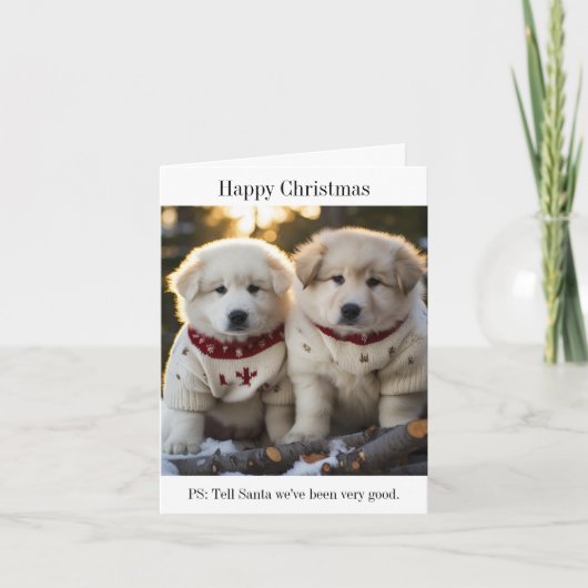 Maremma Sheepdog Puppies Christmas Jumpers Kaart (Voorkant)