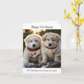 Maremma Sheepdog Puppies Christmas Jumpers Kaart (Gele Bloem)