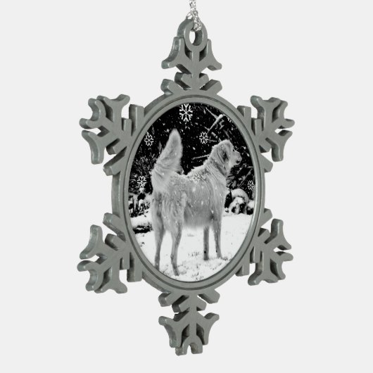 Maremma snow tin sneeuwvlok ornament (Links)