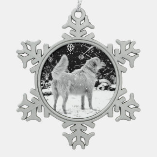 Maremma snow tin sneeuwvlok ornament