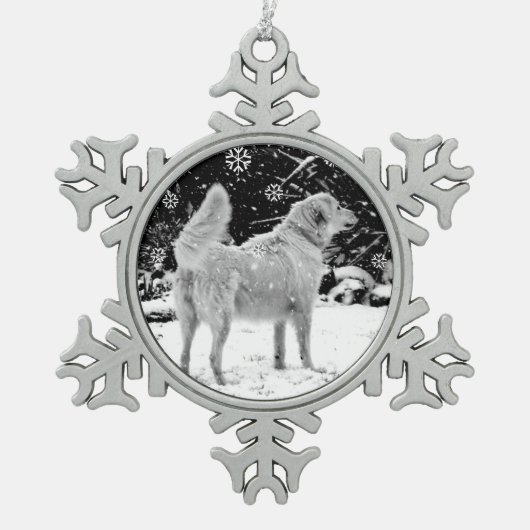 Maremma snow tin sneeuwvlok ornament (Voorkant)