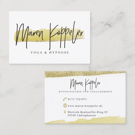 Maren Köppeler Visitekaartje (Voorkant / Achterkant)