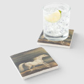 Marengo het Witte Paard (door James Ward) Stenen Onderzetter (Zijkant)