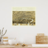 Marengo, IA Panoramic Map - 1868 Poster (Keuken)