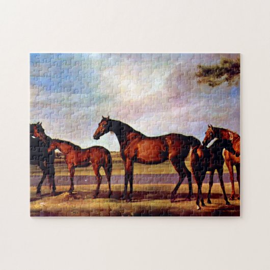 Mares and foals van George Stubbs Legpuzzel (Horizontaal)