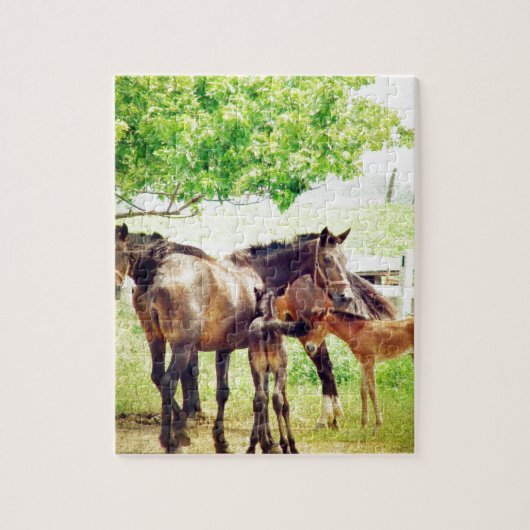 Mares en Foals Legpuzzel (Verticaal)