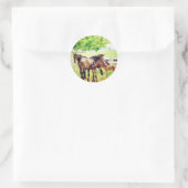 Mares en Foals Ronde Sticker (Tas)