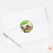 Mares en Foals Ronde Sticker (Envelop)