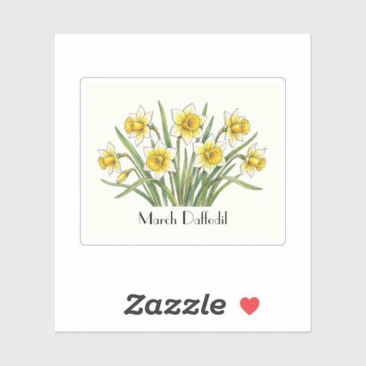Maret Narzissen Bloemen Sticker (Vel)