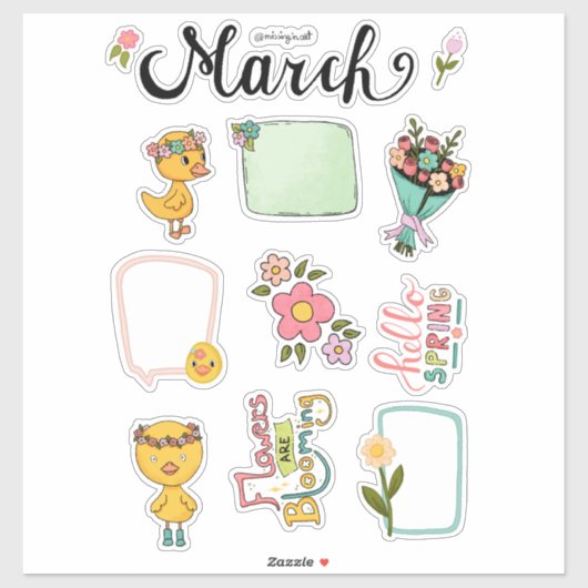 Maret stickerblad – Lenteontwaking Sticker (Vel)