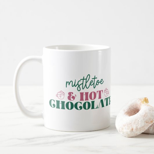 Maretak & Chocolademelk - Kerstmis Koffiemok (Met donut)