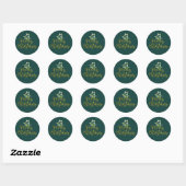 Maretak Elegante Script Goud Prettig Kerstfeest Ronde Sticker (Vel)