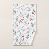 Maretak en Hulstbessen Patroon Bad Handdoek (Handdoek)