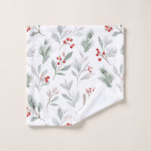 Maretak en Hulstbessen Patroon Bad Handdoek (Wasdoekje)