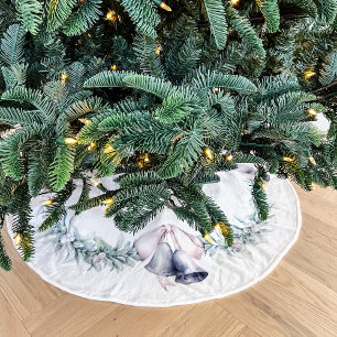 Maretak en Zilveren Bellen Wit Kerstboom Rok