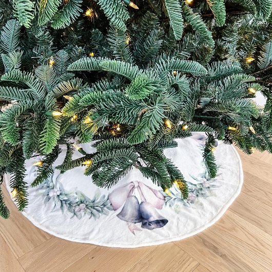 Maretak en Zilveren Bellen Wit Kerstboom Rok