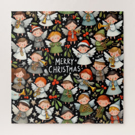 Maretak Kerstengelzangers met trompetten Legpuzzel