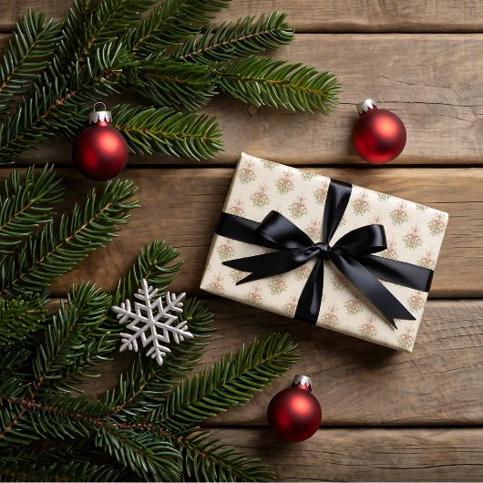 Maretak, kerstkoekjes inpakpapier vel