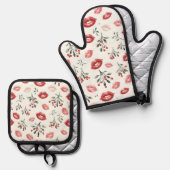 Maretak Kusjes Ovenwant & Pannenlap Set (Voorkant / Achterkant)