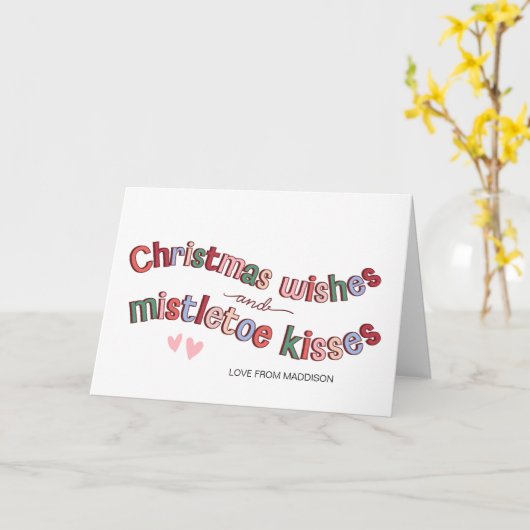 Maretak kust kerstwensen voor man en vrouw kaart (Gele Bloem)