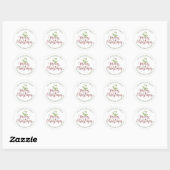 Maretak Prettig Kerst Retouradres Ronde Sticker (Vel)