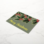 Maretak Prettig Kerstfeest Folie Feestdagen Briefkaart (Gedraaid)