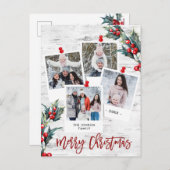 Maretak Rustieke Berk Kerst 4 Foto Vakanties Feestdagenkaart (Voorkant / Achterkant)